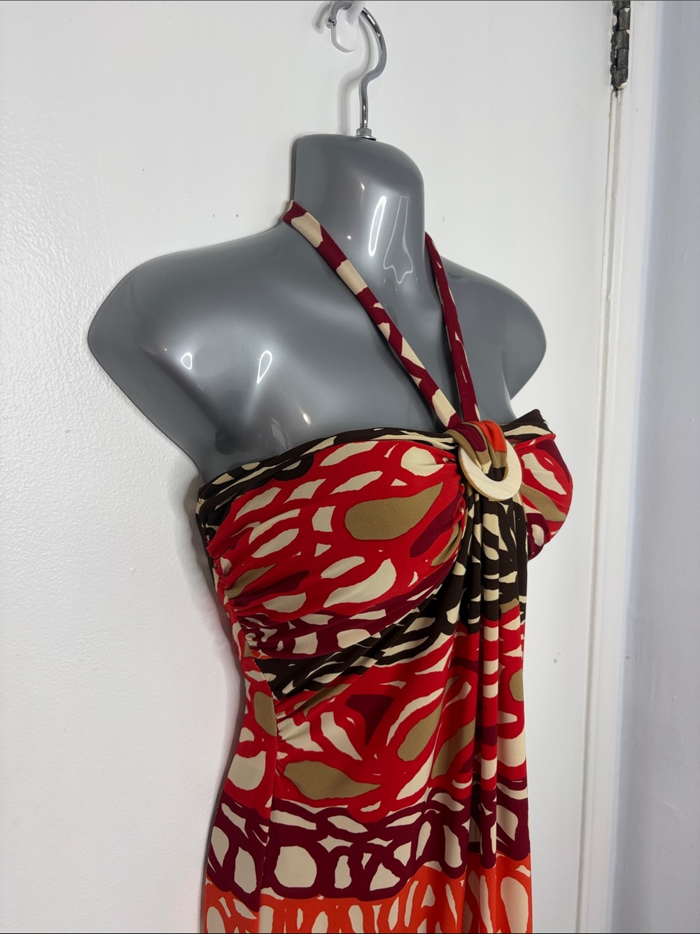 Nine West Strapless Halter Abstract Sundress Y2K - Picture 4 of 10